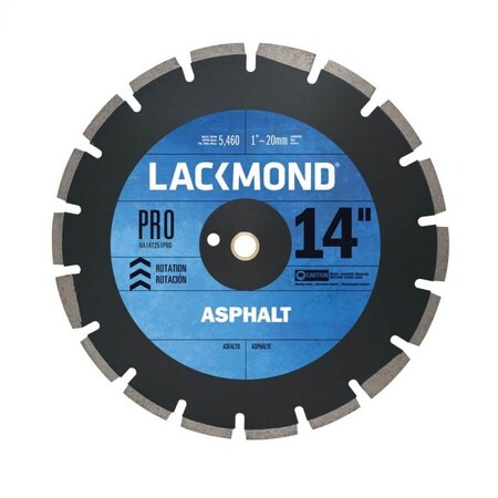 Diamond Saw Blade, Laser Weld Segmented, Series PRO, 14 Blade Dia, 1 To 20 Mm, WetDry, 10 Mm